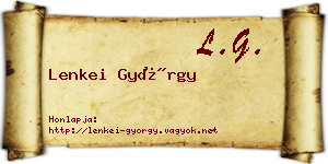 Lenkei György névjegykártya